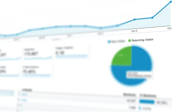 Kurve med website statistik fra Google