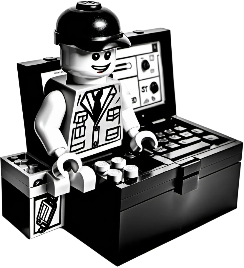 Legomand som webdesigner